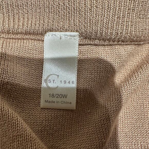Cato Size 18/20 W Sweater Skirt Camel Knit Cable knit Knee Length Winter - Picture 5 of 7